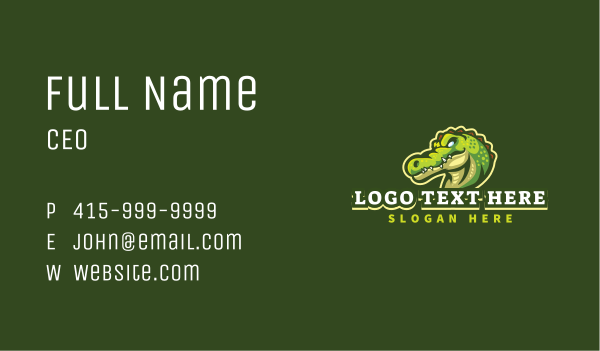 Alligator Crocodile Gaming Business Card Design Image Preview