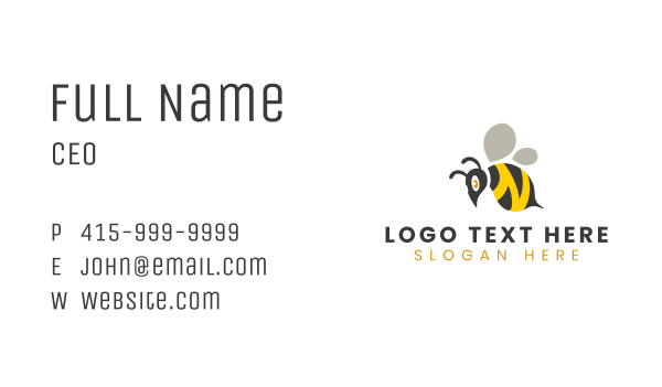 Bumblebee Insect Letter N Business Card Design Image Preview