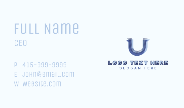 Stylish Company Letter U Business Card Design Image Preview