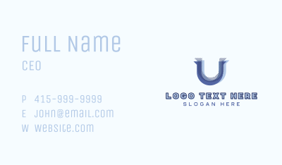 Stylish Company Letter U Business Card Image Preview