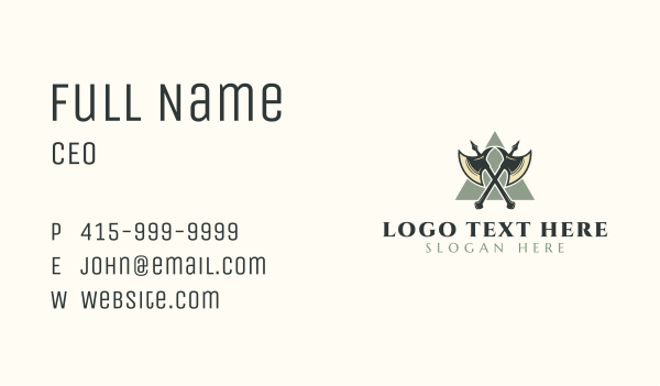 Battle Axes Weapon Business Card Design Image Preview