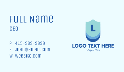 Blue Startup Emblem Letter  Business Card