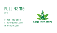 Green Cannabis Tower Business Card Image Preview