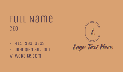 Aesthetic Fashion Letter Business Card