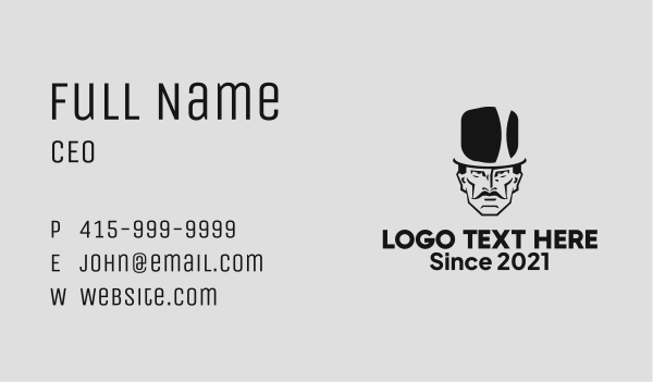 Dapper Top Hat Man Business Card Design