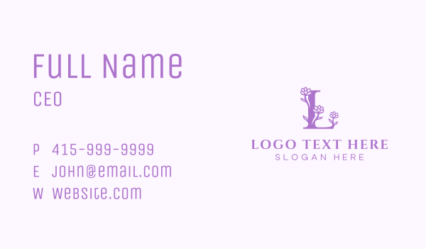 Floral Fragrance Letter L Business Card Design Image Preview