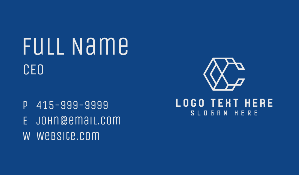 Geometric Corporate Letter C Business Card Design Image Preview