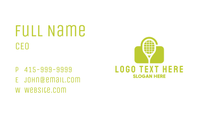 Green Tennis Lock Business Card Image Preview