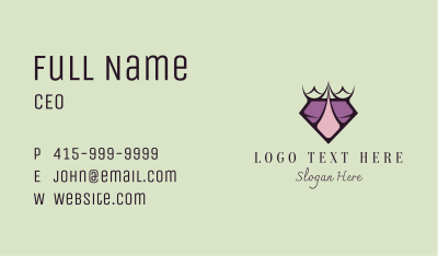 Purple Corporate Diamond Crown Business Card Image Preview