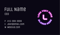 Bright Neon Letter Business Card Image Preview