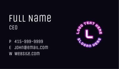 Bright Neon Letter Business Card Image Preview