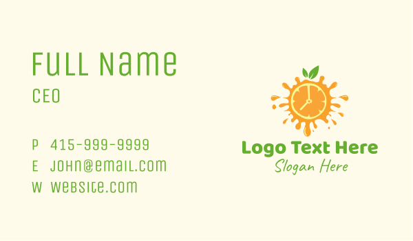 Orange Juice Time Business Card Design