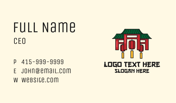 Asian House Temple Business Card Design Image Preview