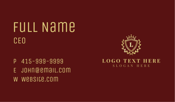 Royal Shield Luxury Business Card Design Image Preview