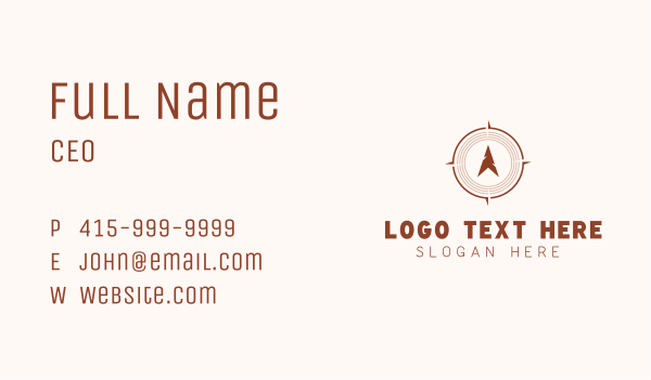 Rustic Wood Compass Business Card Design Image Preview