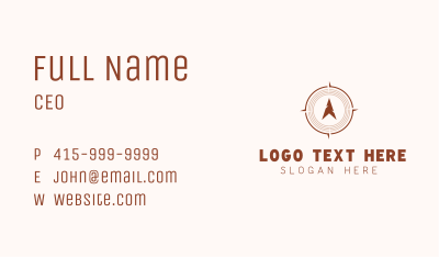 Rustic Wood Compass Business Card Image Preview