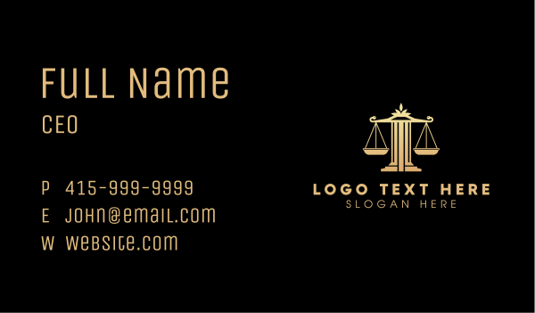 Law Column Justice Scale Business Card Design Image Preview