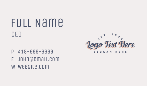 Classic Stylish Wordmark Business Card Design Image Preview