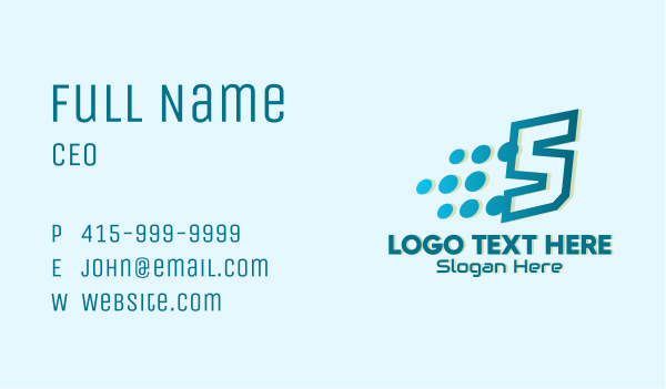 Modern Tech Number 5 Business Card Design Image Preview
