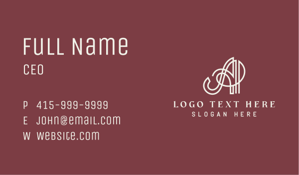 Classic Vintage Letter A Business Card Design Image Preview