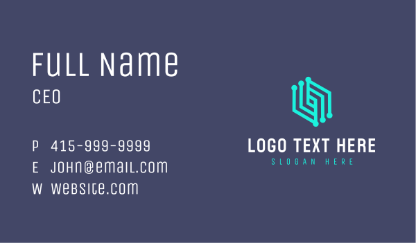 Abstract Software Tech Business Card Design Image Preview