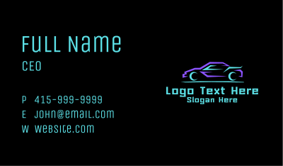 Geometric  Sports Car  Business Card Image Preview