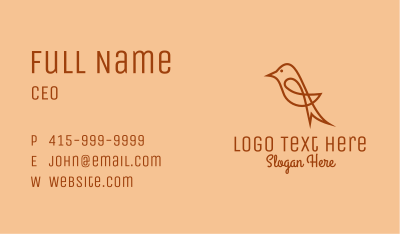 Sparrow Bird Outline  Business Card Image Preview