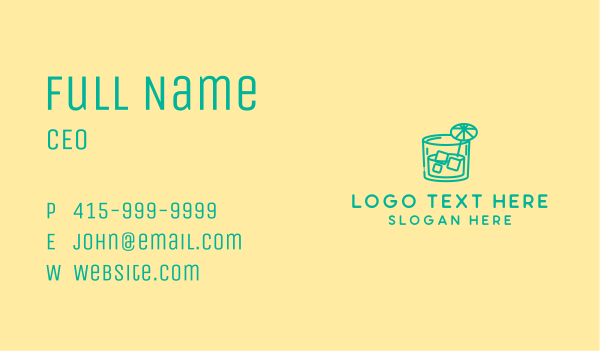 Tropical Cocktail Drink  Business Card Design Image Preview