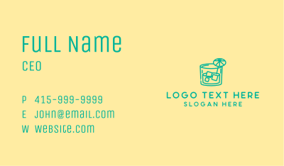 Tropical Cocktail Drink  Business Card Image Preview