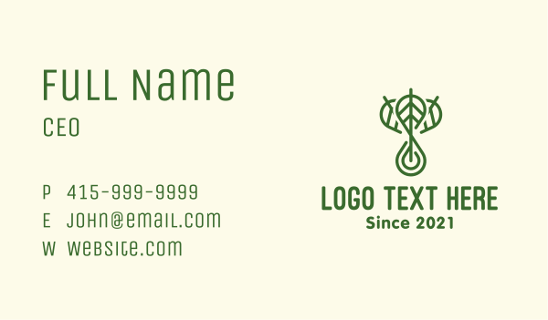 Herbal Leaves Oil Business Card Design Image Preview