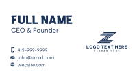 Speed Stripe Letter Z Business Card Design