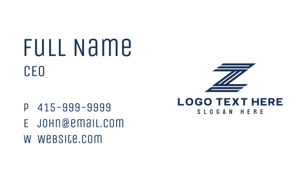 Speed Stripe Letter Z Business Card Design Image Preview