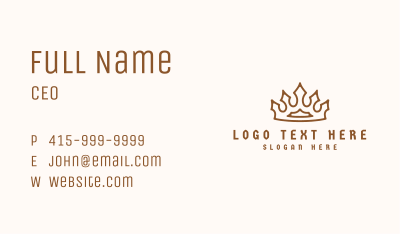 Bronze Royal Crown Business Card Image Preview