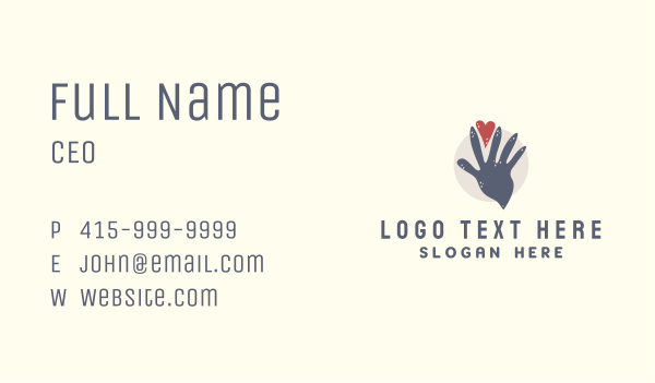 Charity Hand Support Business Card Design Image Preview