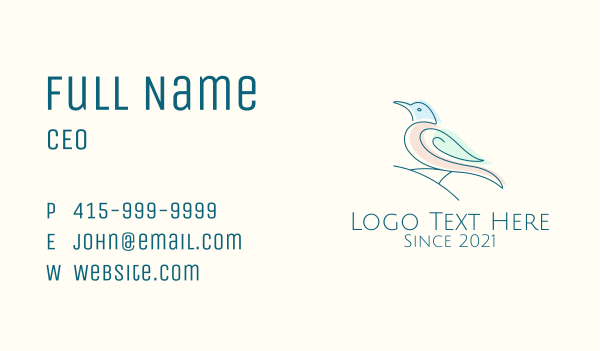 Minimalist Sparrow Bird  Business Card Design Image Preview