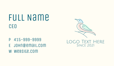 Minimalist Sparrow Bird  Business Card Image Preview