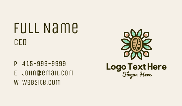 Ornamental Coffee Bean Business Card Design Image Preview