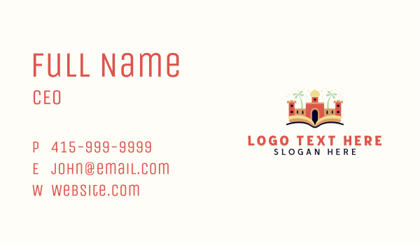 Arabian Palace Book Business Card Design Image Preview