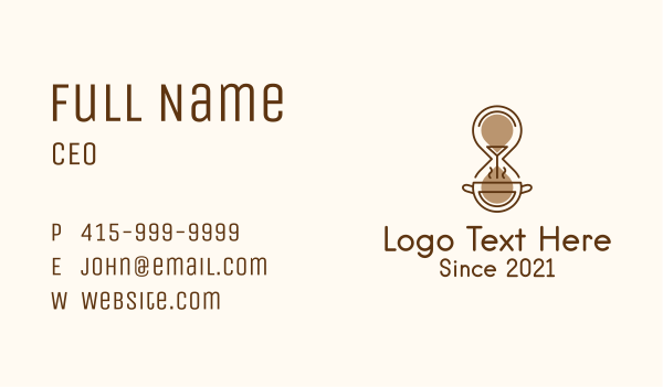 Coffee Hourglass Time Business Card Design Image Preview
