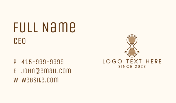 Coffee Hourglass Time Business Card Design Image Preview