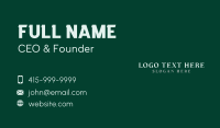 Elegant Green Wordmark Business Card Preview