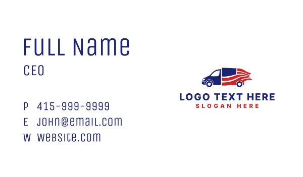 American Flag Logistics Business Card Design Image Preview