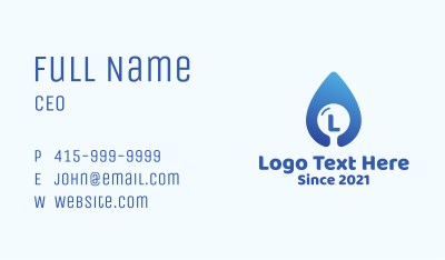 Blue Droplet Lettermark Business Card Image Preview