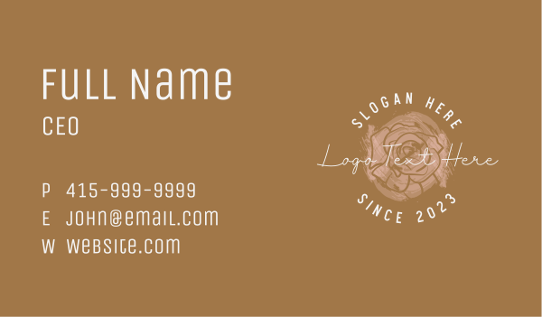 Feminine Rose Wordmark Business Card Design Image Preview