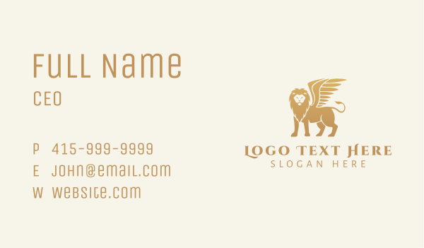 Gold Creature Griffin Business Card Design Image Preview