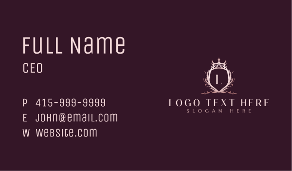 Crown Decorative Crest Business Card Design Image Preview