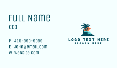 Sunset Island Beach  Business Card Image Preview