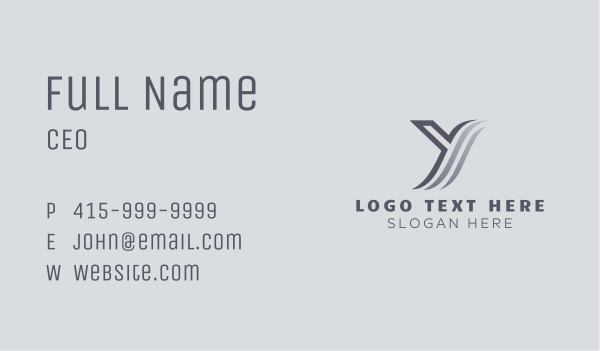 Swoosh Gradient Letter Y Business Card Design Image Preview