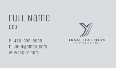 Swoosh Gradient Letter Y Business Card Image Preview
