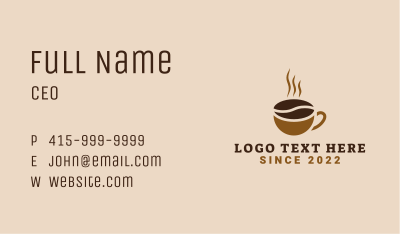 Hot Coffee Bean Business Card